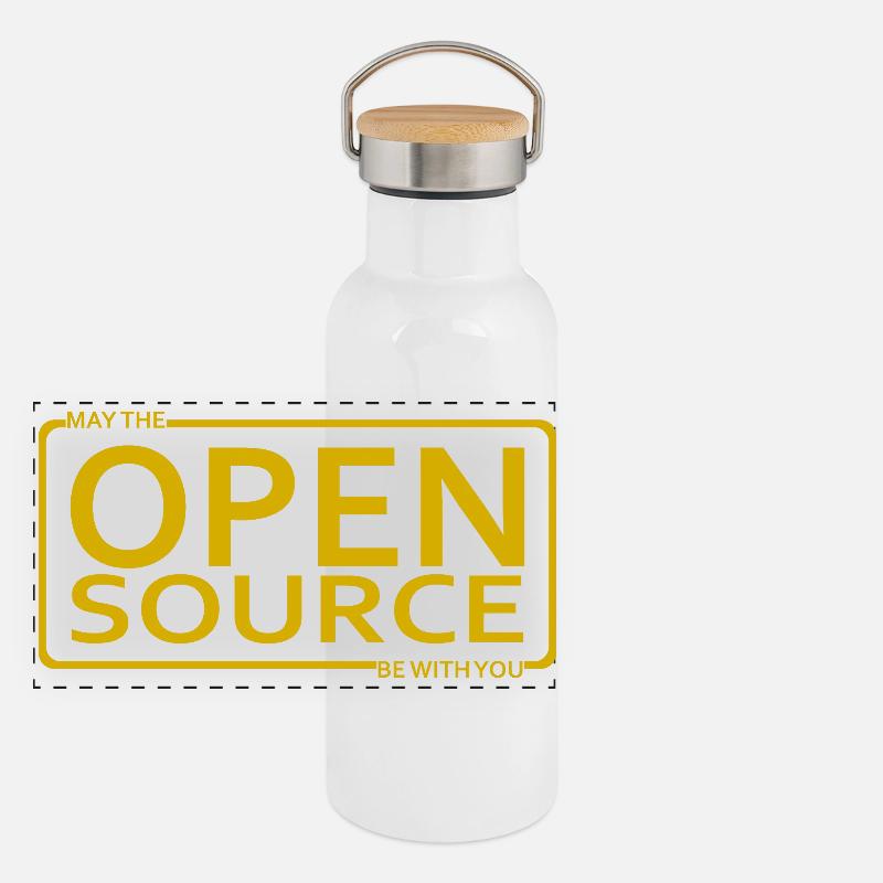 Que l’Open Source soit avec vous Gourde isotherme avec bouchon en bambou