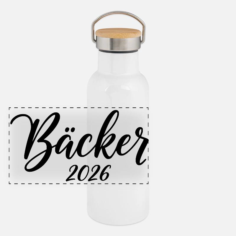 Bäcker 2026 – Handwerksdesign Panorama Thermosflasche mit Bambusdeckel