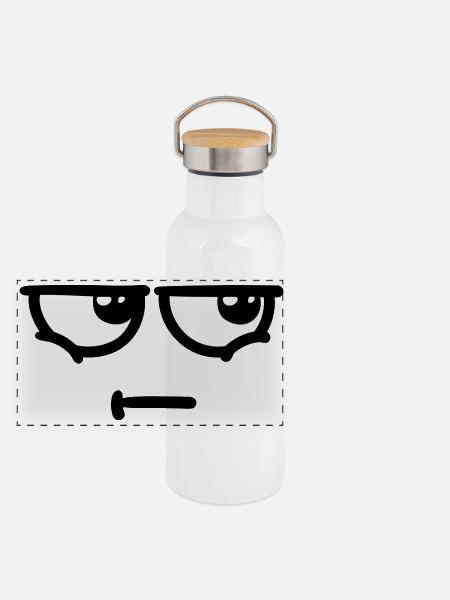 Not Amused - Panorama Thermosflasche mit Bambusdeckel - Weiß - Vorne