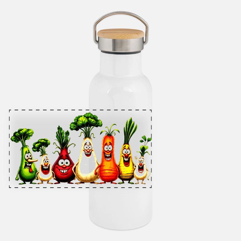 vegetables Panoramic Thermal Bottle with Bamboo Lid
