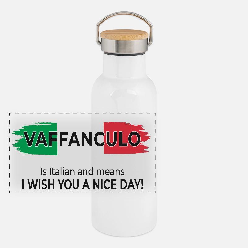 Vaffanculo – Have a nice day Panoramic Thermal Bottle with Bamboo Lid