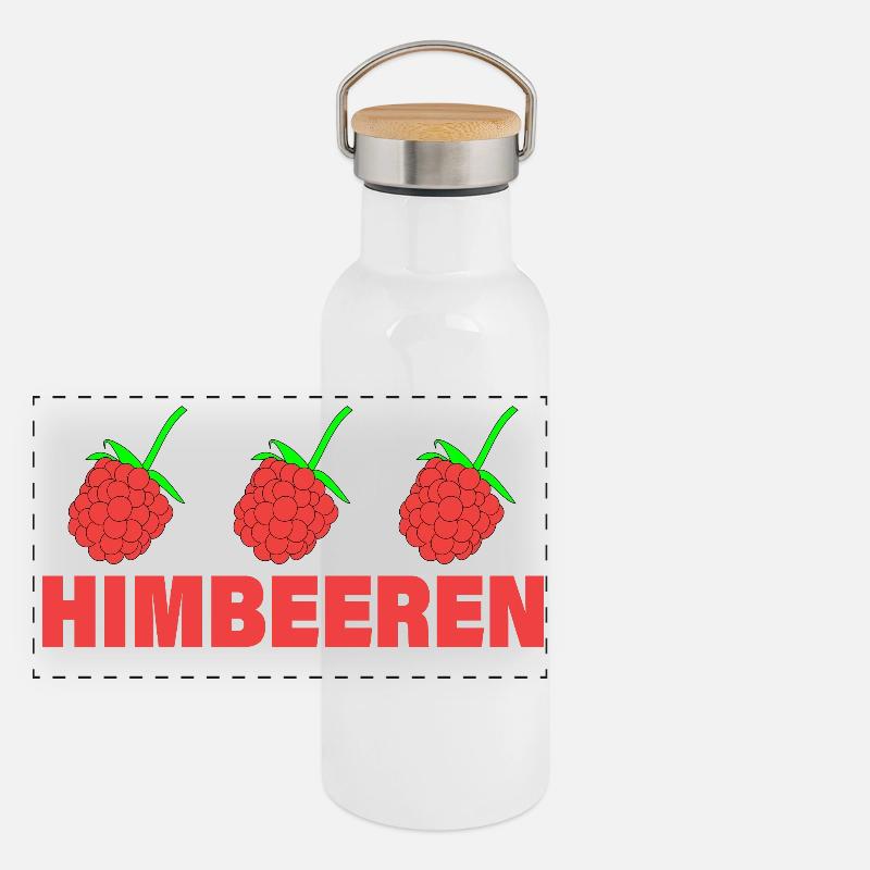 HIMBEERREN Panorama Thermosflasche mit Bambusdeckel