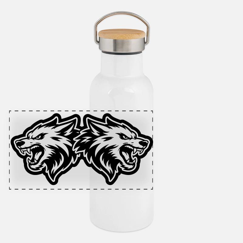 Meute de loups Gourde isotherme avec bouchon en bambou