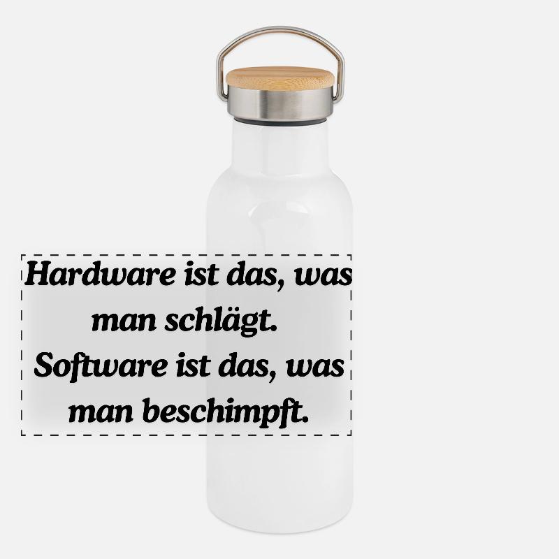 Lustiges IT Design  Panorama Thermosflasche mit Bambusdeckel