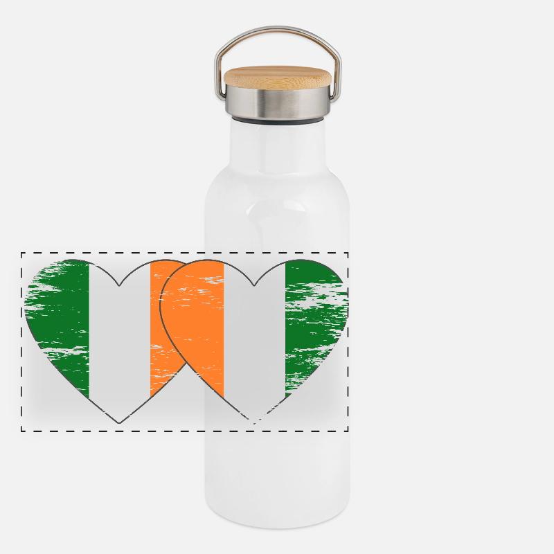 Irland_Elfenbeinkueste_Flagge_Herz_used Gourde isotherme avec bouchon en bambou