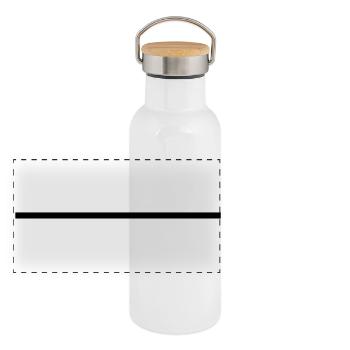 linie_f1 - Panoramic Thermal Bottle with Bamboo Lid - white - Front
