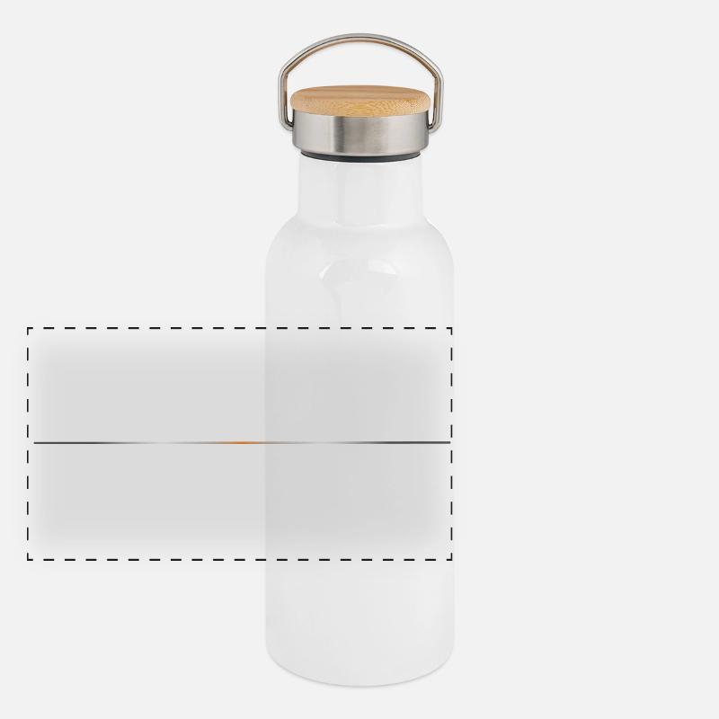 Line with color gradient Panoramic Thermal Bottle with Bamboo Lid