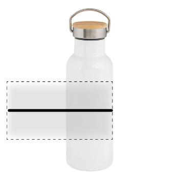 Math symbol - straight line - Panoramic Thermal Bottle with Bamboo Lid - white - Front