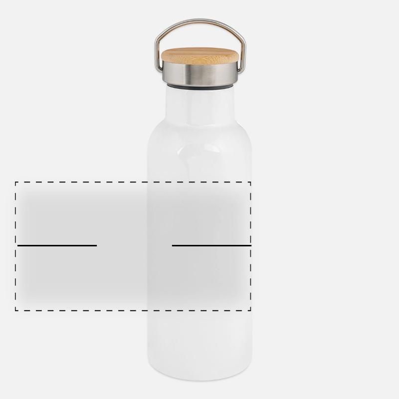 Symbol streifen Panorama Thermosflasche mit Bambusdeckel