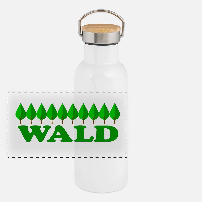 WALD Panorama Thermosflasche mit Bambusdeckel