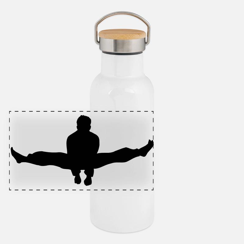Karaté ou taekwondo double kick teinte Gourde isotherme avec bouchon en bambou