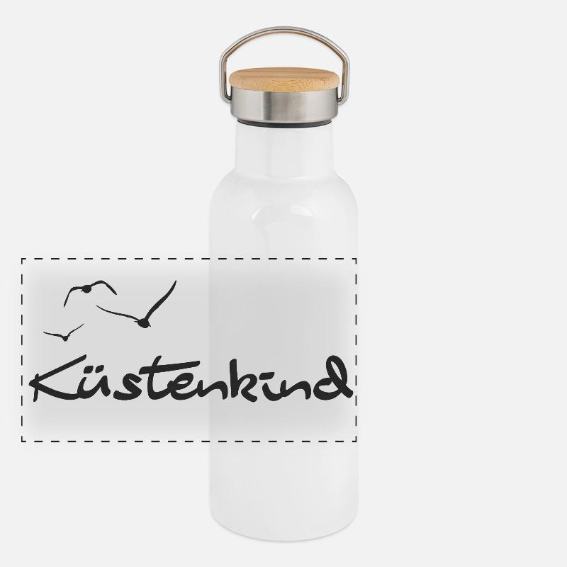 Küstenkind Panorama Thermosflasche mit Bambusdeckel