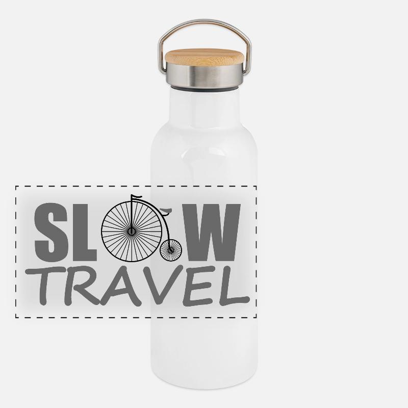 SLOW TRAVEL Panoramic Thermal Bottle with Bamboo Lid