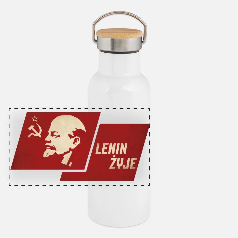 Lénine est vivant Gourde isotherme avec bouchon en bambou