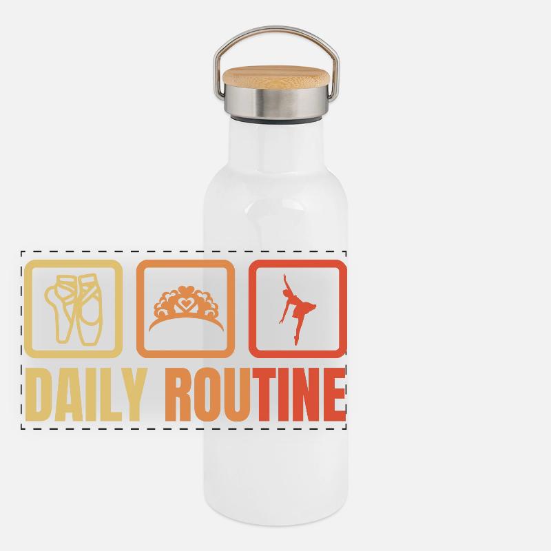 Routine quotidienne de ballet Gourde isotherme avec bouchon en bambou