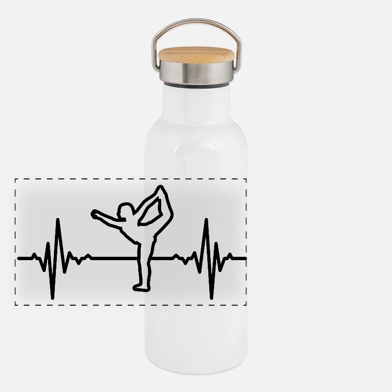 Fréquence cardiaque de Yogini Gourde isotherme avec bouchon en bambou