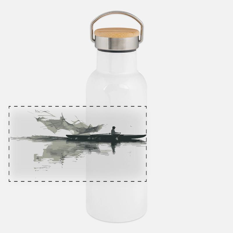 Ruderer Panorama Thermosflasche mit Bambusdeckel