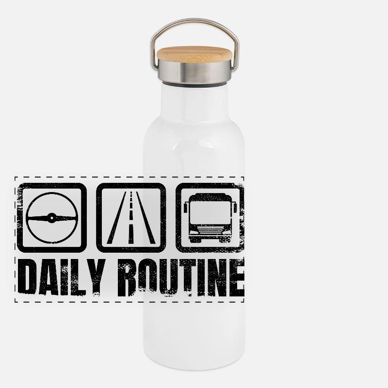 Routine du chauffeur d’autobus Gourde isotherme avec bouchon en bambou