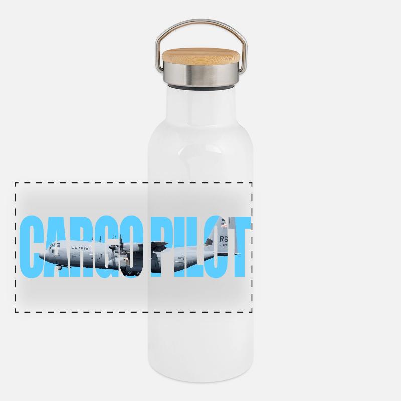 Cargo pilot C-130 Panorama Thermosflasche mit Bambusdeckel