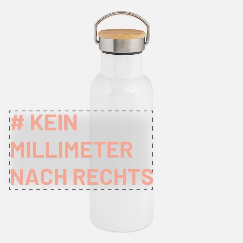 Antifa Mindset kein Millimeter nach rechts Panorama Thermosflasche mit Bambusdeckel