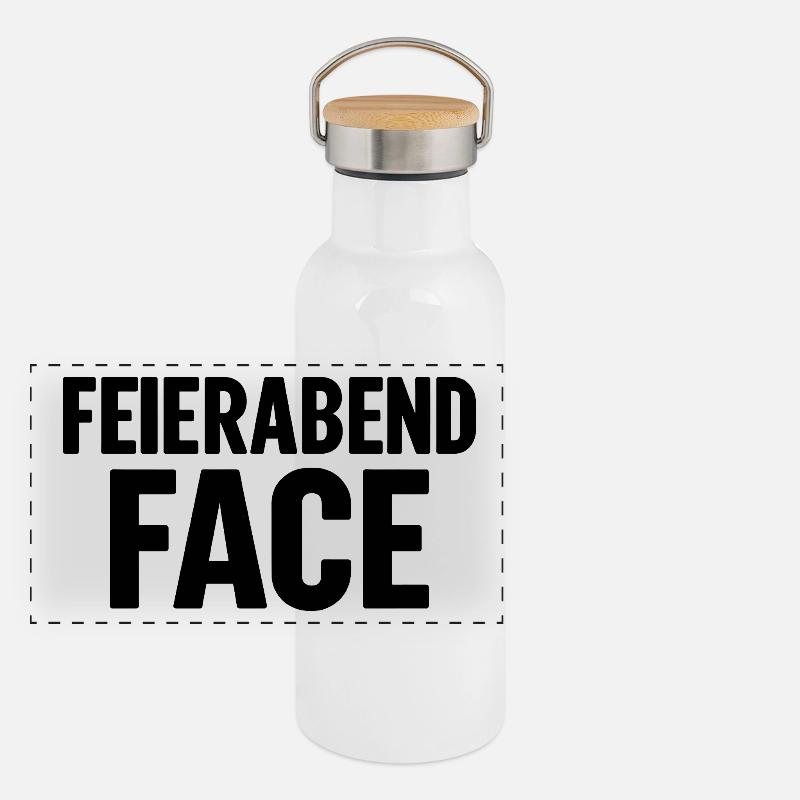 FEIERABEND FACE - Panorama Thermosflasche mit Bambusdeckel - Weiß