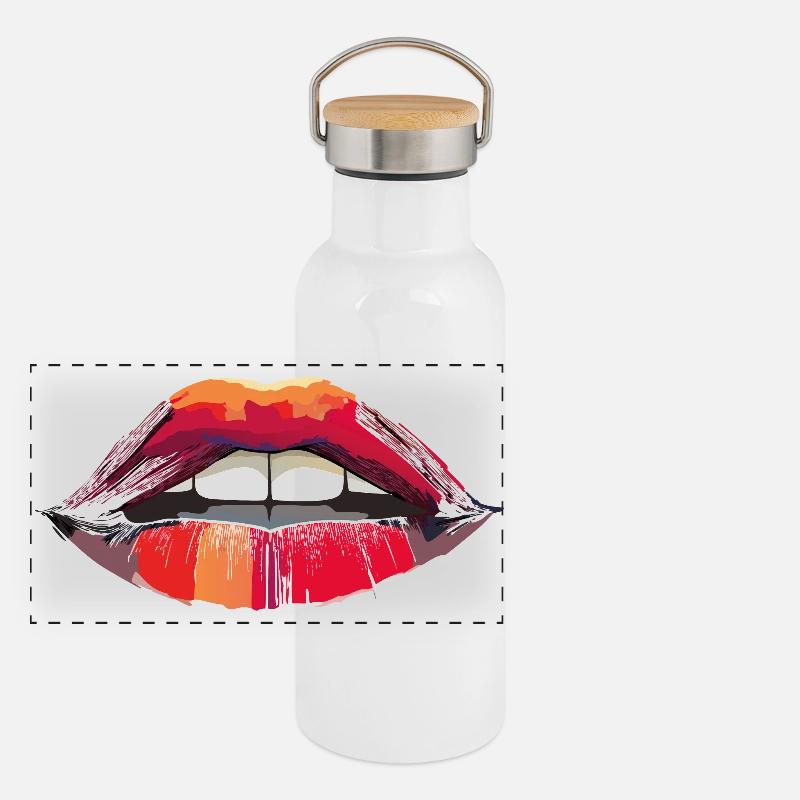 KISS ME Panorama Thermosflasche mit Bambusdeckel