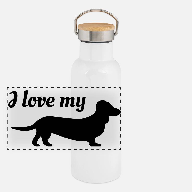 I love my dachshund Panoramic Thermal Bottle with Bamboo Lid