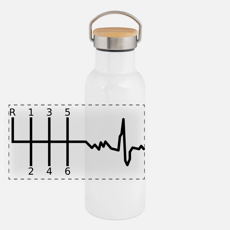 Gears with heartbeat Panoramic Thermal Bottle with Bamboo Lid