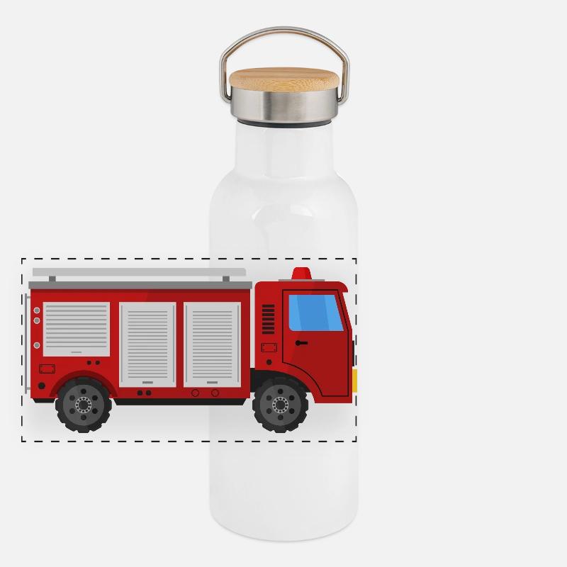 Camion de pompiers Gourde isotherme avec bouchon en bambou