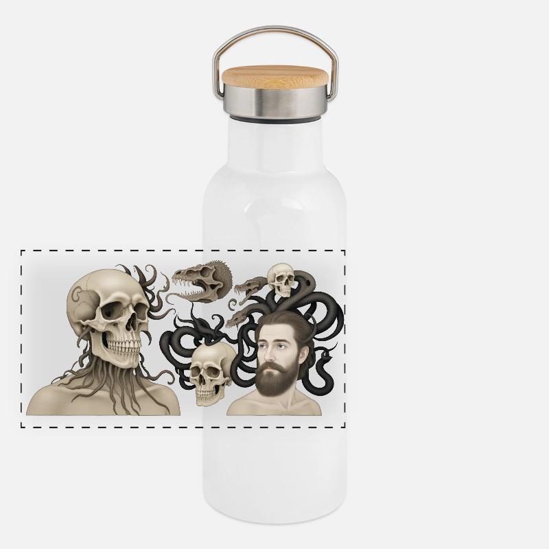 THE DAMNED #2 - dark hell Panoramic Thermal Bottle with Bamboo Lid