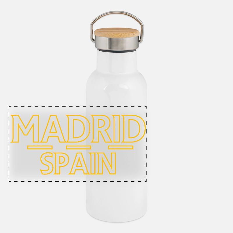 Madrid – Espagne Gourde isotherme avec bouchon en bambou