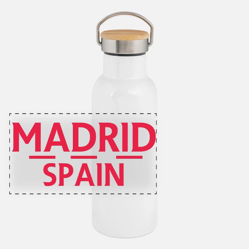 Madrid – Espagne Gourde isotherme avec bouchon en bambou