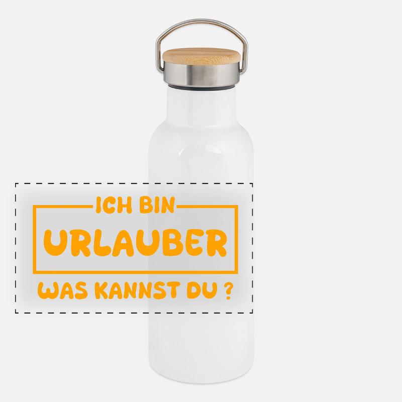 Beruf Urlauber Panorama Thermosflasche mit Bambusdeckel
