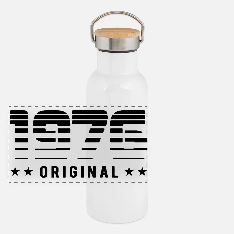 1976 Design rétro original | Anniversaire Gourde isotherme avec bouchon en bambou