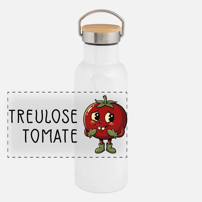 Treulose Tomate  Panorama Thermosflasche mit Bambusdeckel