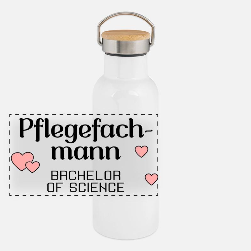 Pflegefachmann Studium Abschluss Panorama Thermosflasche mit Bambusdeckel