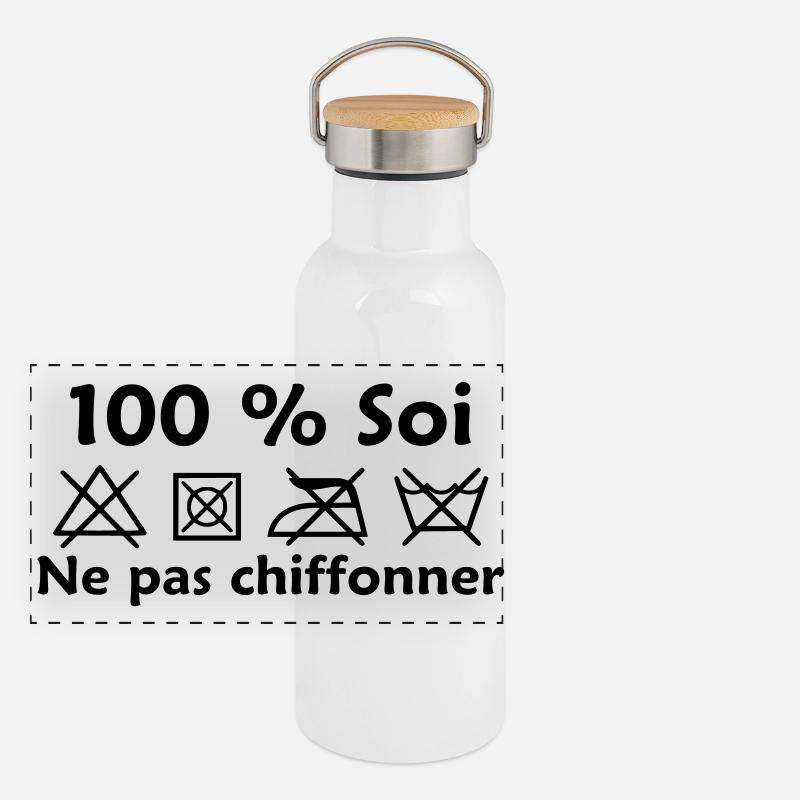 Ne pas chiffonner Gourde isotherme avec bouchon en bambou