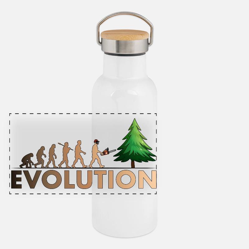 Couleur de l'évolution de la tronçonneuse Gourde isotherme avec bouchon en bambou