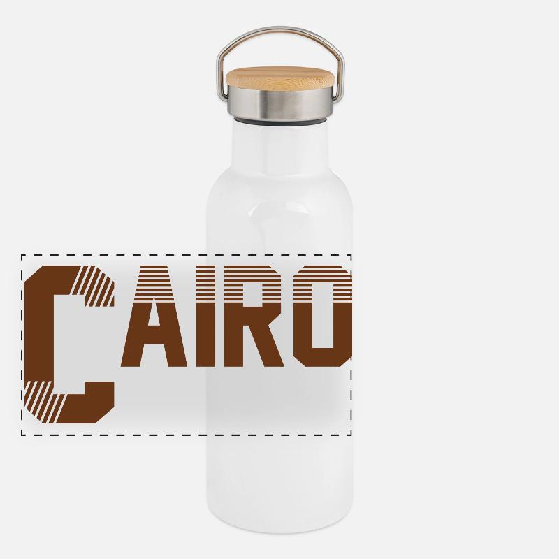 Kairo Panorama Thermosflasche mit Bambusdeckel