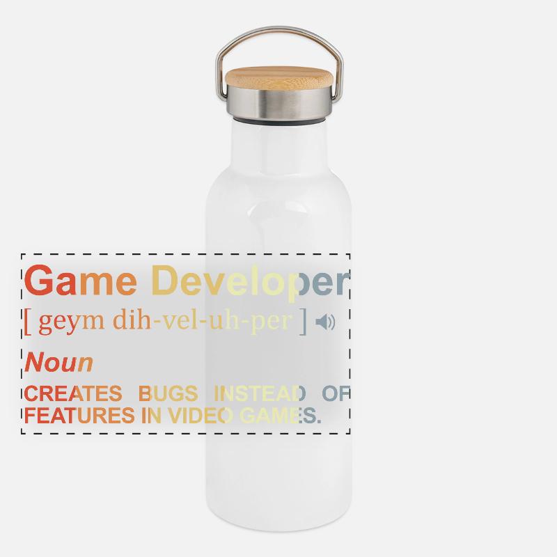Définition du développeur de jeux Gourde isotherme avec bouchon en bambou