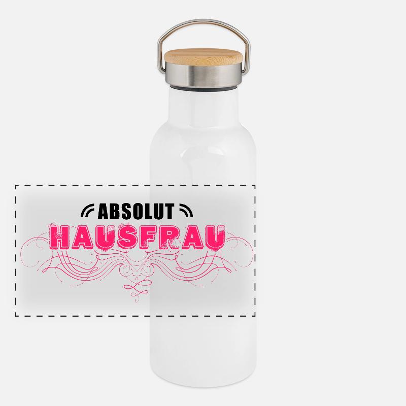 ABSOLUTE HAUSFRAU verziert Panorama Thermosflasche mit Bambusdeckel