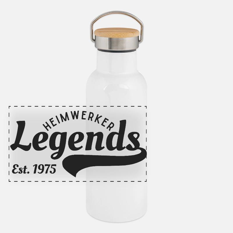 Heimwerker-Legende seit 1975 Panorama Thermosflasche mit Bambusdeckel