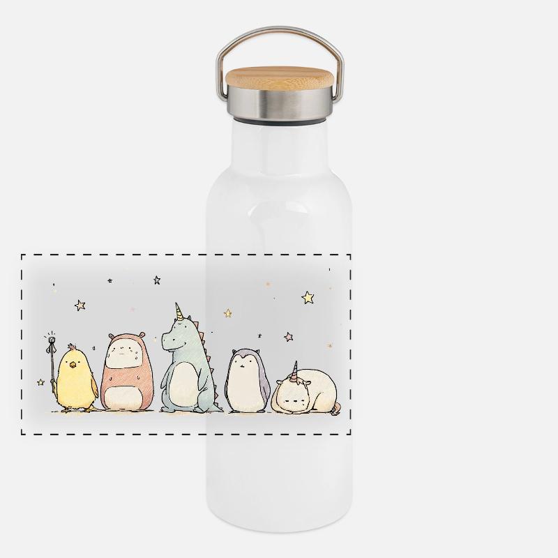 Armée mignonne Gourde isotherme avec bouchon en bambou