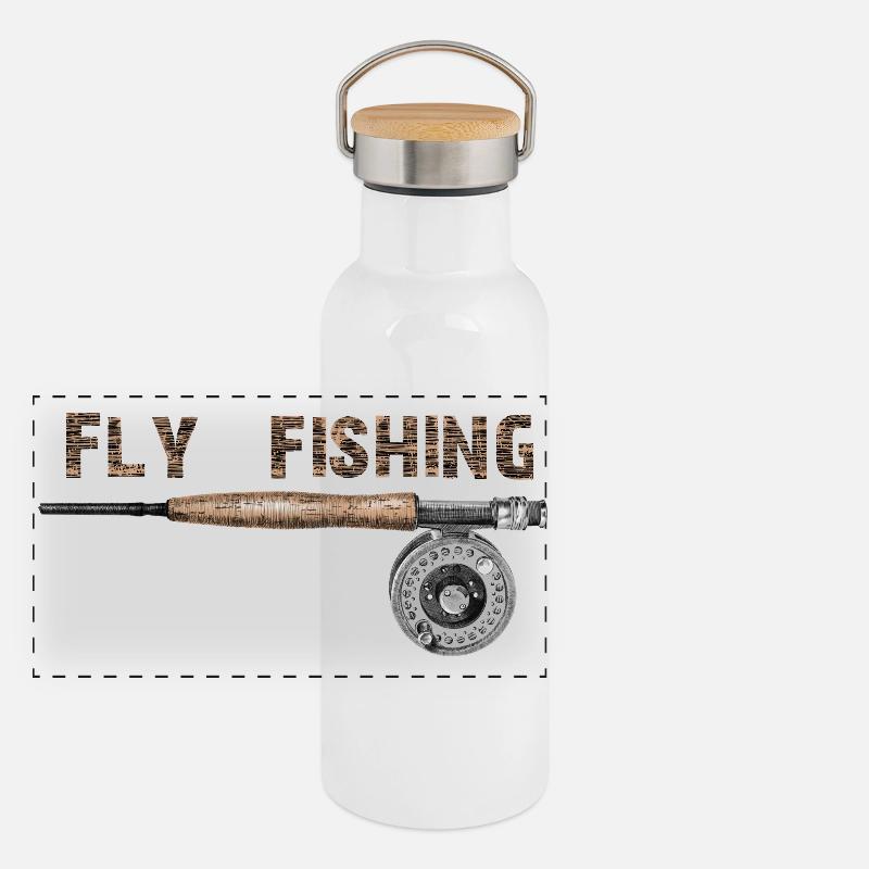 Pêche à la mouche Gourde isotherme avec bouchon en bambou