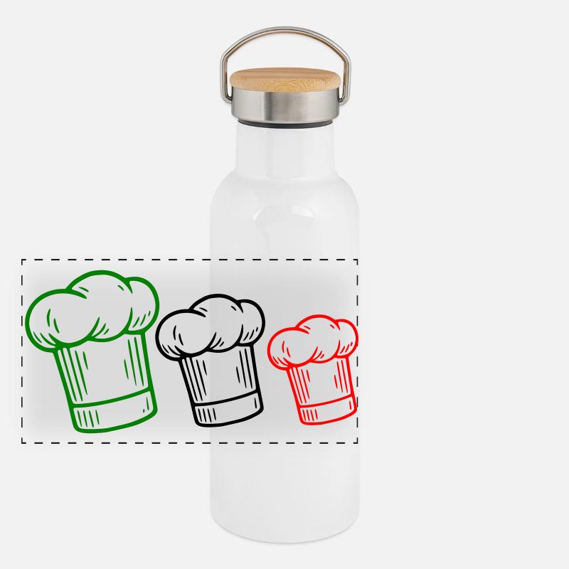 Toque drapeau italien Gourde isotherme avec bouchon en bambou