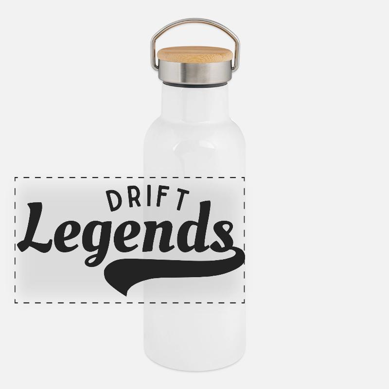 Légendes du drift rétro Gourde isotherme avec bouchon en bambou