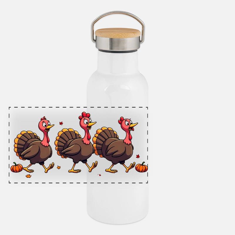 Bébé dinde de Thanksgiving Gourde isotherme avec bouchon en bambou