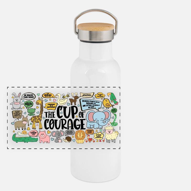 Cup Panoramic Thermal Bottle with Bamboo Lid