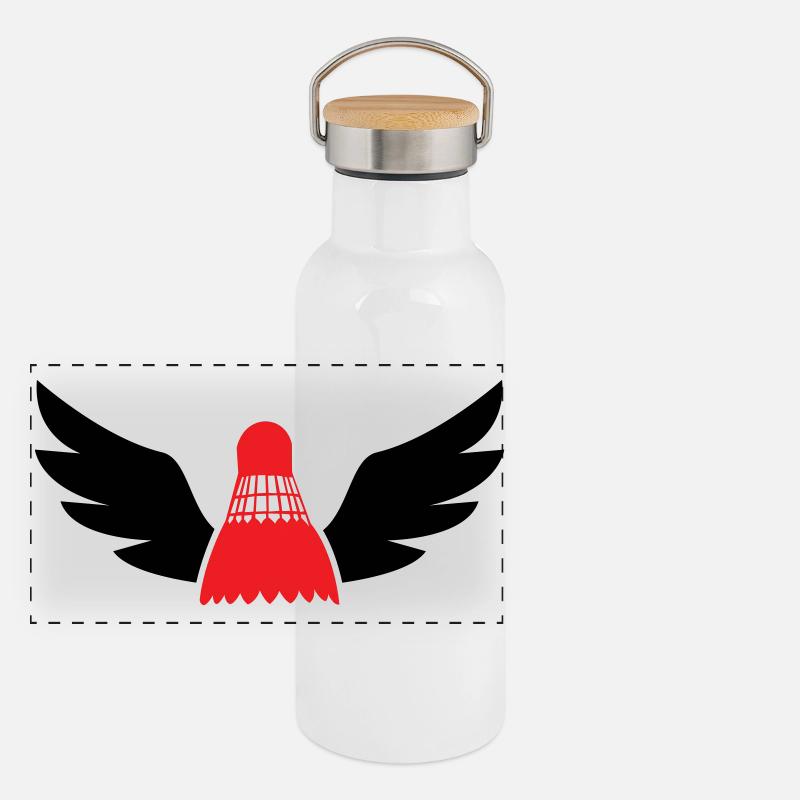 Badminton Panorama Thermosflasche mit Bambusdeckel