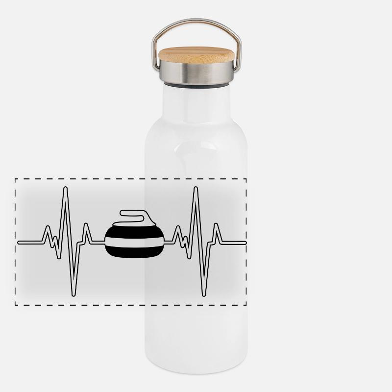Sport Heartbeat Curling Panoramic Thermal Bottle with Bamboo Lid